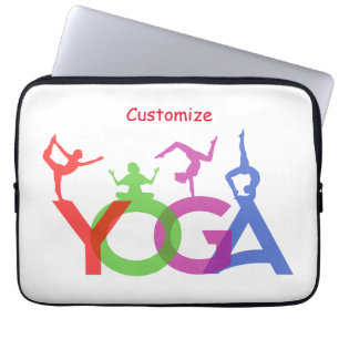 Housse Pour Ordinateur Portable Yoga Poses Silhouettes Thunder_Cove