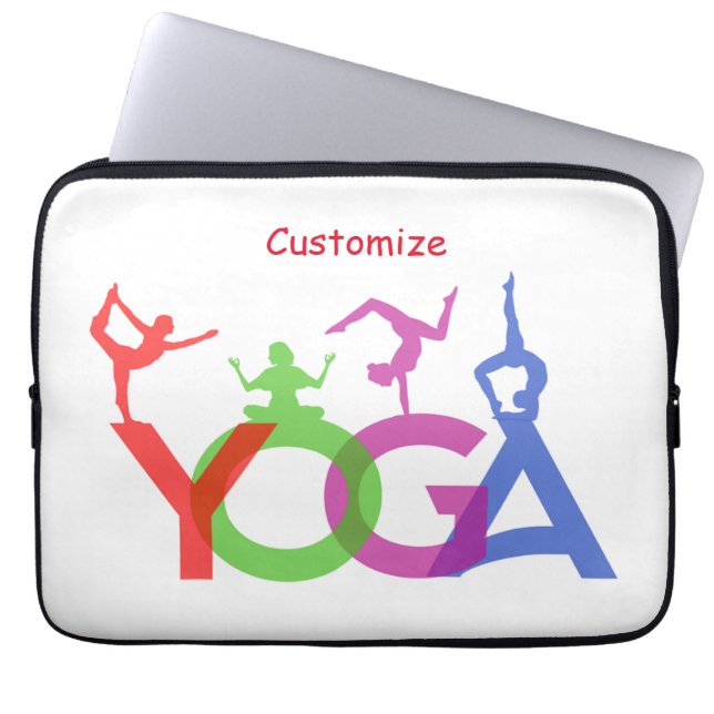 Housse Pour Ordinateur Portable Yoga Poses Silhouettes Thunder_Cove (Devant)