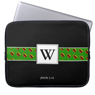 Housse Pour Ordinateur Portable ZAMBIA Monogramme Portable de la Bible chrétienne
