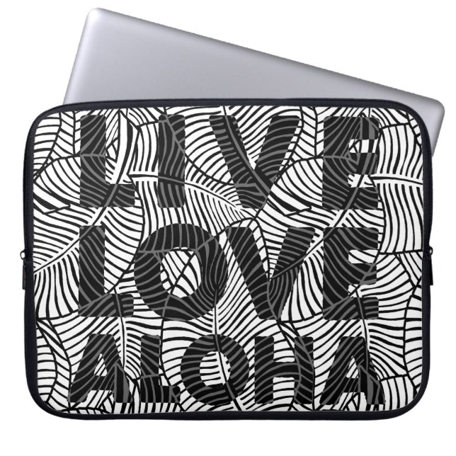 Housse Pour Ordinateur Portable Zebra Palm Aloha Hawaiian Tropical (Devant)