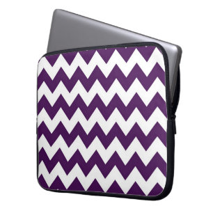 Housse Pour Ordinateur Portable Zigzag violet et blanc