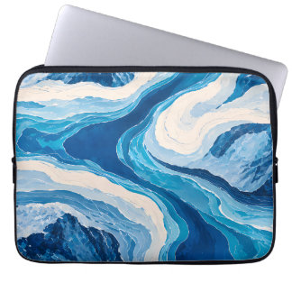 Housses d'ordinateur portable Glacier Bleu Abstrai