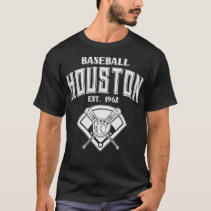 Houston Baseball Est 1962 Vintager weißer Text T-Shirt
