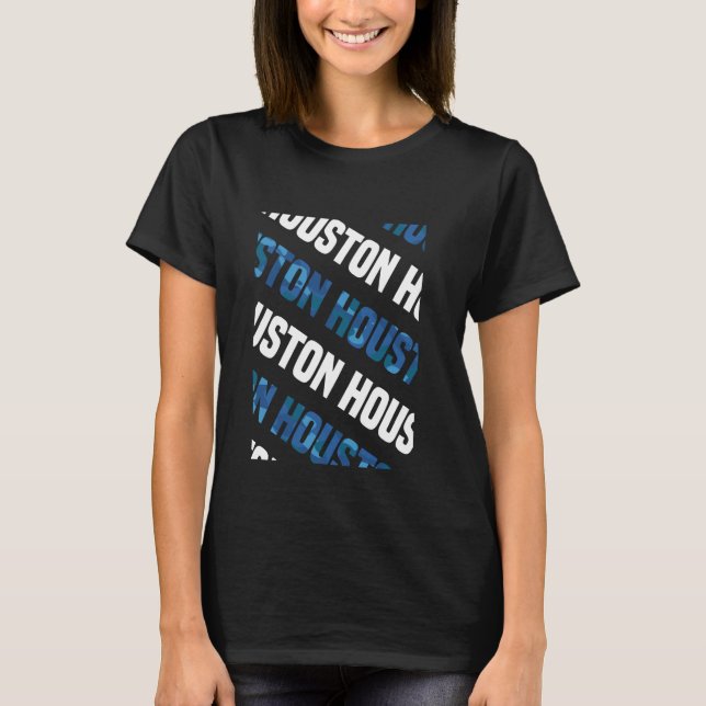Houston Camouflage Pattern Blue Camouflage T-Shirt (Vorderseite)