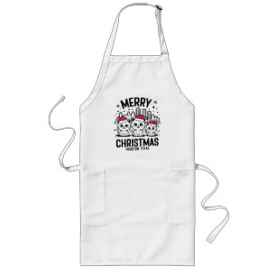 Houston City Texas Merry Christmas Cats USA Lange Schürze