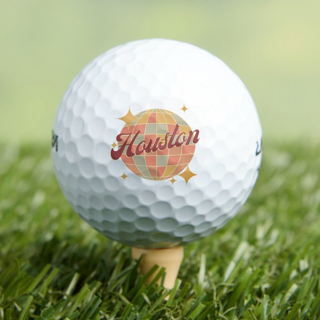 Houston City Texas Retro Golf Resort Golfball (Von Creator hochgeladen)