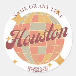 Houston City Texas USA Retro Dekoration Runder Aufkleber