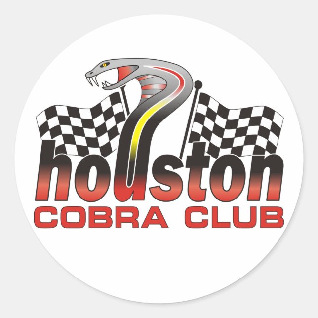 Houston Cobra Club Logo - Dezember 2009 Runder Aufkleber (Vorderseite)