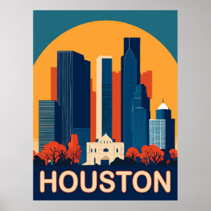 Houston, erkennbare Gebäude, Reisen Poster