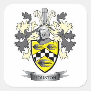 Houston-Familienwappen-Wappen Quadratischer Aufkleber