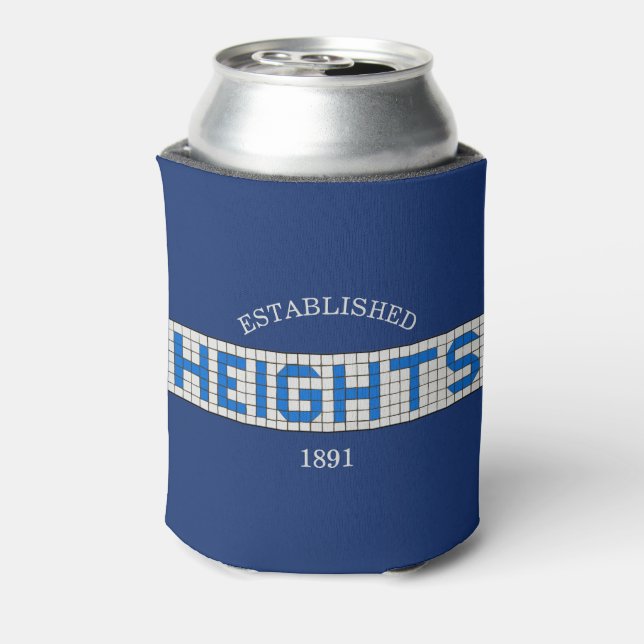 Houston Heights Blue und White Tile Dosenkühler (Kanne Rückseite)