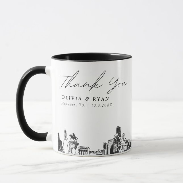 Houston-Hochzeit einfache benutzerdefinierte Kaffe Tasse (Links)