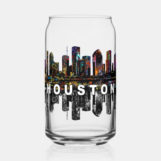 Houston in Graffiti mit Monogramm Dosenglas (Vorderseite)