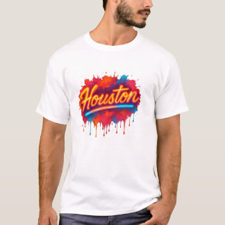 Houston Neon Street-Art Glow T - Shirt