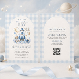 Houston, nous avons un garçon Invitation Baby Show