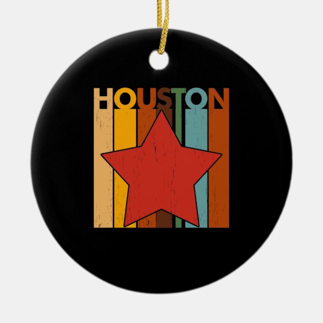 HOUSTON Retro Vintag Keramik Ornament (Vorne)