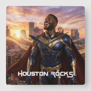 HOUSTON ROCKS - TEXAS QUADRATISCHE WANDUHR