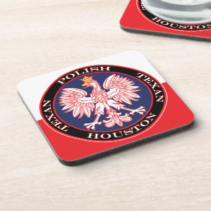 Houston Round Polish Texan Getränkeuntersetzer