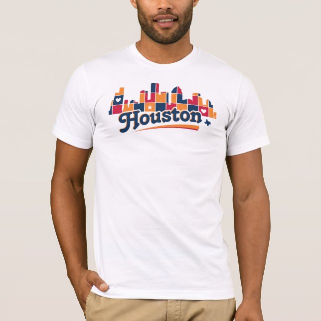 Houston Skyline Patchwork T-Shirt (Vorderseite)