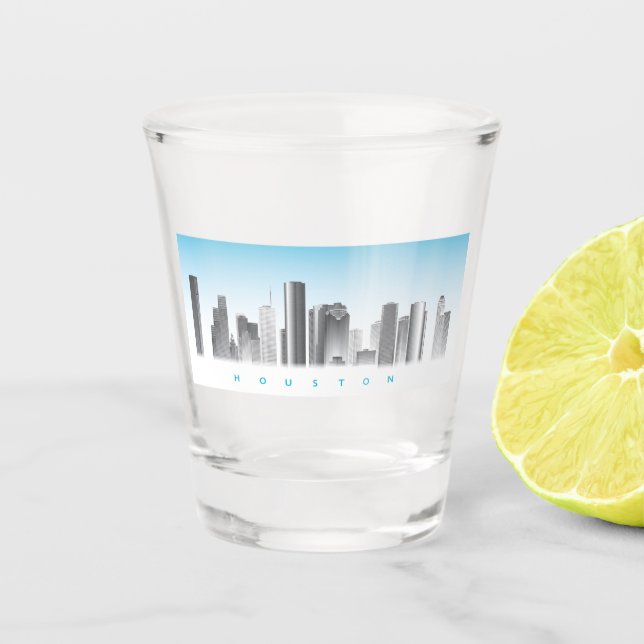Houston Skyline Schnapsglas (Vorderseite)
