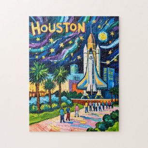Houston Skyline Space Center Rakete Van Gogh Kinde