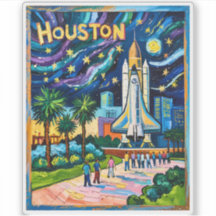 Houston Skyline Space Center Rakete Van Gogh Kinde