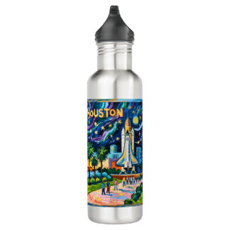 Houston Skyline Space Center Rocket Van Gogh Kids Edelstahlflasche