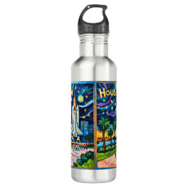 Houston Skyline Space Center Rocket Van Gogh Kids Edelstahlflasche