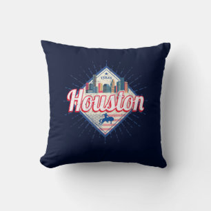 Houston Skyline Texas United Staaten Vintag USA Kissen