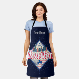Houston Skyline Texas Vereinigte Staaten Vintage U Schürze