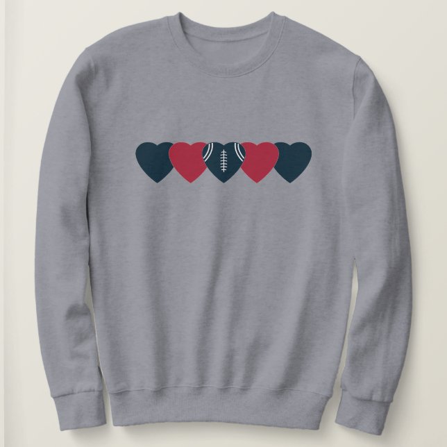 Houston Texans Heart Football Dark Sweatshirt (Design vorne)
