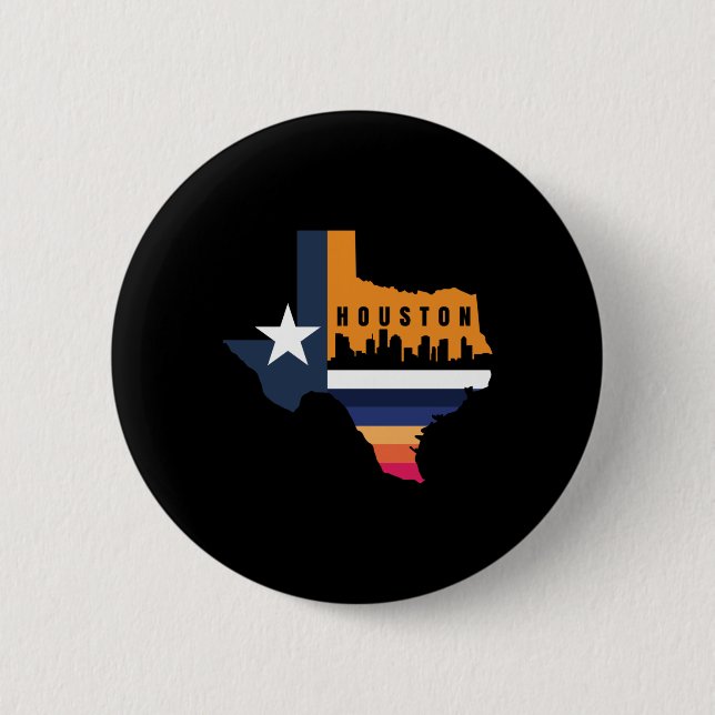 Houston Texas America Gift US-Aufkleber Button (Vorderseite)