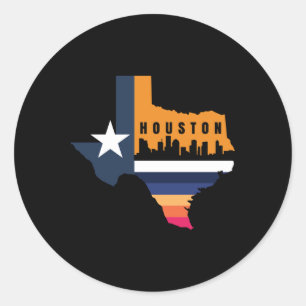 Houston Texas America Gift US-Aufkleber Runder Aufkleber