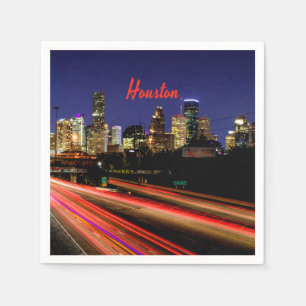 Houston Texas City Skyline Serviette
