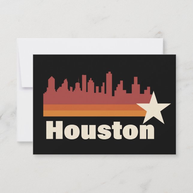 Houston Texas Cityscape Vintag Karte (Vorderseite)