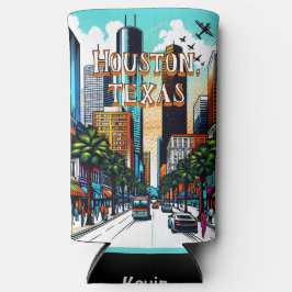 Houston, Texas Downtown Abstrakte Kunst Selters Dosenkühler