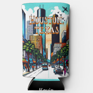 Houston, Texas Downtown Abstrakte Kunst Selters Dosenkühler