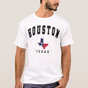 Houston, Texas Flag Map Men's White T-Shirt