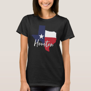 Houston, Texas Flagge Karte Frauen Schwarz T-Shirt