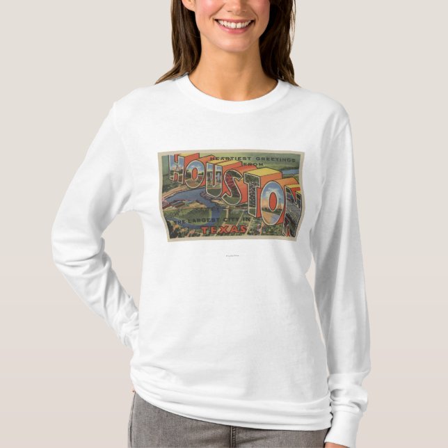 Houston, Texas - große Buchstabe-Szenen 2 T-Shirt (Vorderseite)