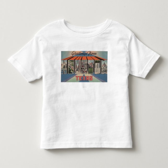 Houston, Texas - große Buchstabe-Szenen Kleinkind T-shirt (Vorderseite)
