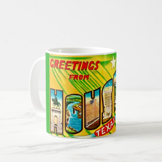 Houston Texas Gruß Postkarten Tasse (Vorderseite Links)