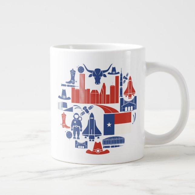 Houston Texas Icons Jumbo-Tasse (Rechts)