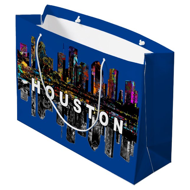 Houston, Texas in Graffiti Große Geschenktüte (Rückseite Schrägansicht)