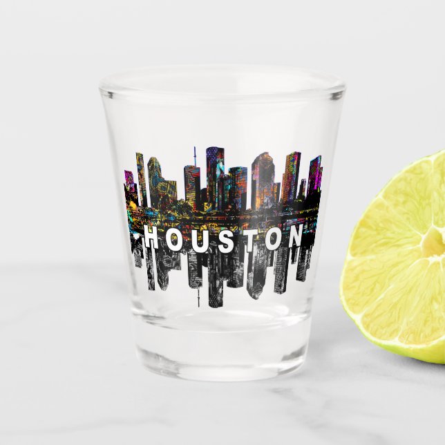 Houston Texas in Graffiti Schnapsglas (Vorderseite)