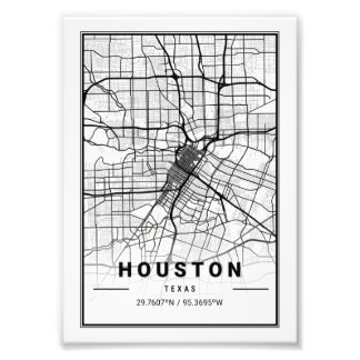 Houston - Texas Ligth City Map Fotodruck