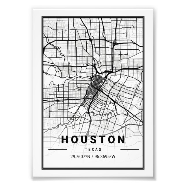 Houston - Texas Ligth City Map Fotodruck (Vorne)