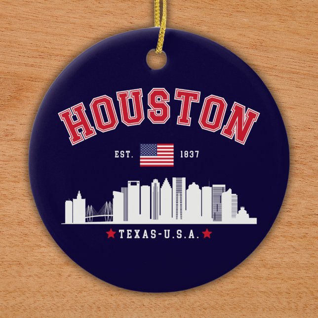 Houston Texas Modern Skyline  Keramik Ornament (Von Creator hochgeladen)