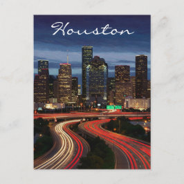 Houston Texas Night Postcard Postkarte