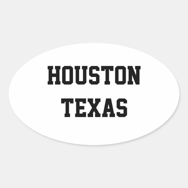 Houston Texas ovale Aufkleber (Vorderseite)